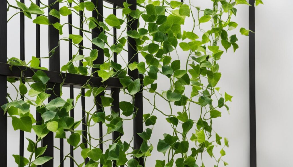 Climbing plants on a trellis