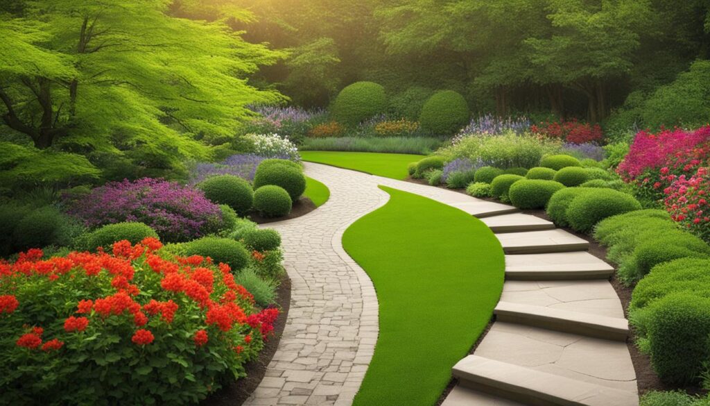 winding garden path