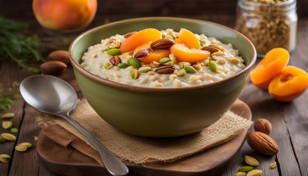 Oatmeal with Apricots and Pistachios