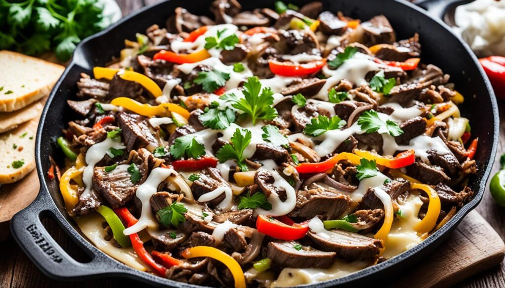 Low-Carb Philly Cheesesteak Skillet