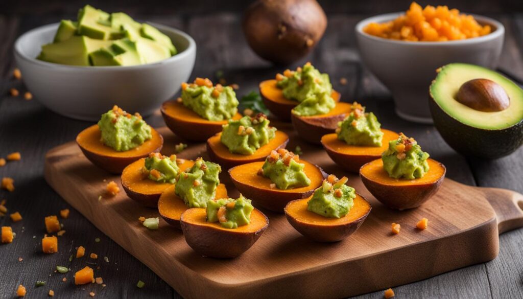 sweet potato and avocado bites