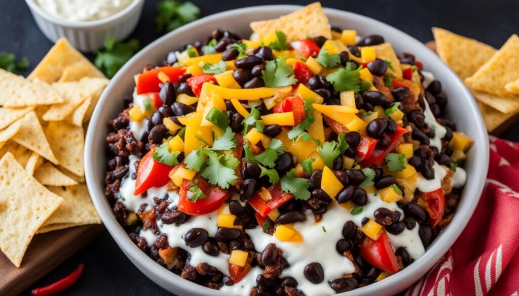 vegan spicy black bean nachos